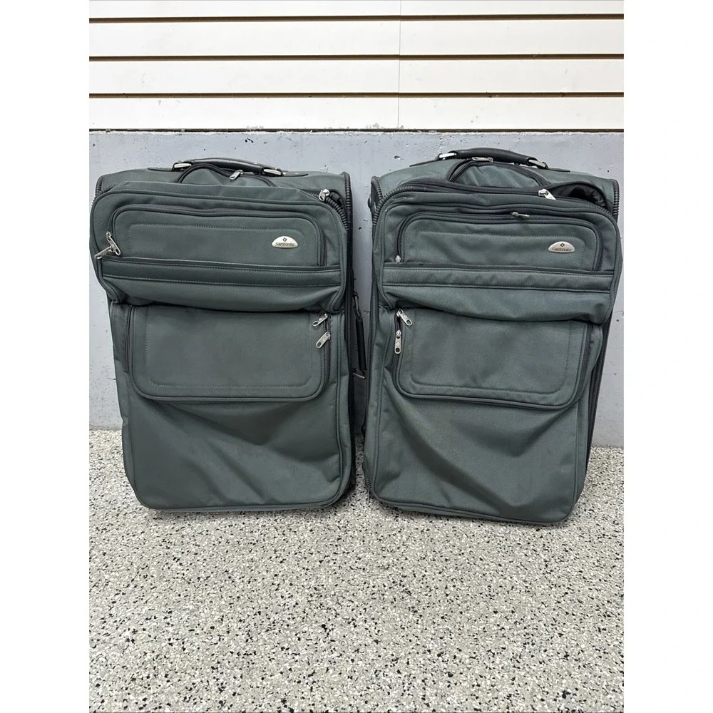Samsonite Luggage 2 Pack Bundle Suitcase Gray Softside Wheeled 28x18x12 NICE!